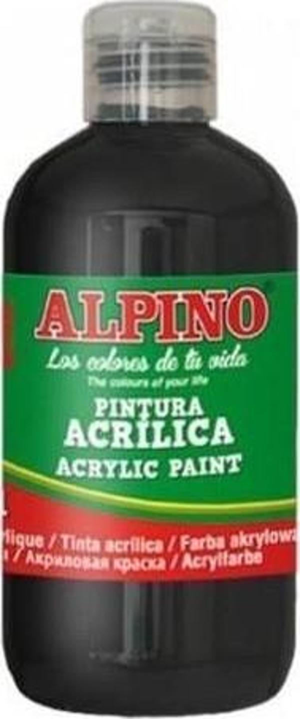 Alpino Akrilik Boya Şişe 250 ML Siyah Akrilik Boya - Image 1