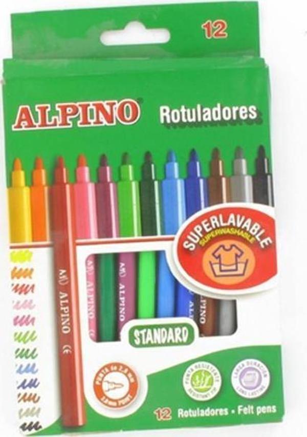 Alpino Keçeli Boya Kalemi 12 Renk Keçeli Boya Kalemi - Image 1