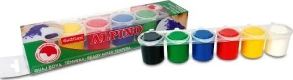 Alpino Sulu Boya Tempera 6 Renk x 25 ML Sulu Boya - Image 1
