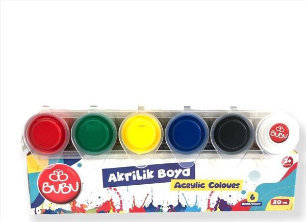 Bu-Bu Akrilik Boya 6 Renk 20 ML Akrilik Boya - Image 1