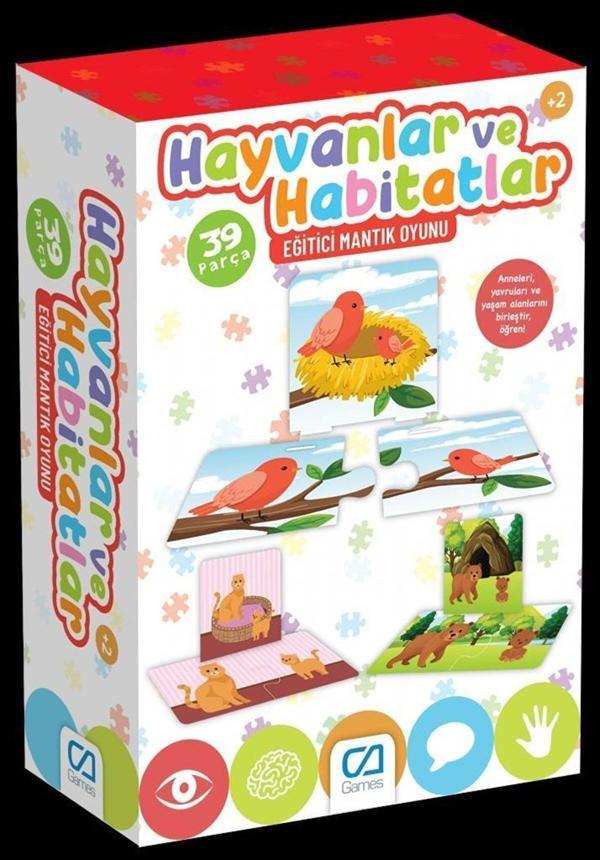 Ca Games Eğitici ve Öğretici Hayvanlar ve Habitatlar 39 Parça Mantık Oyunu - Image 1