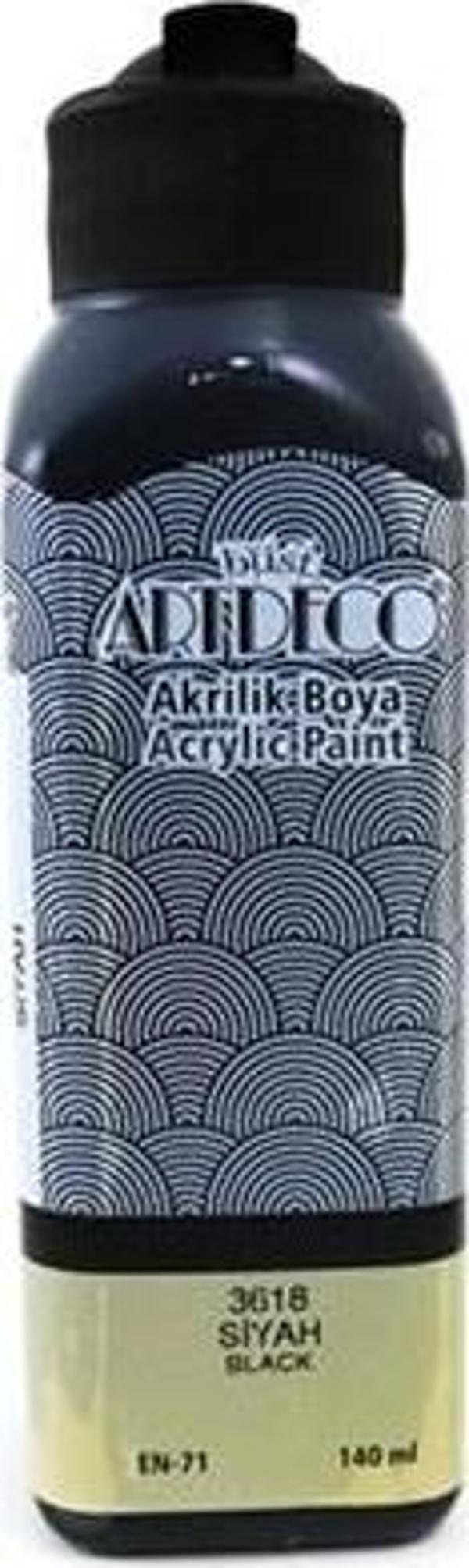Artdeco Akrilik Boya 140 ML Siyah Akrilik Boya (12 Adet) - Image 1