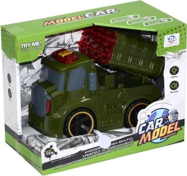Canem Sürtmeli Askeri Araba Sesli Işıklı Askeri Araçlar (Karışık Model 1 Adet) - Image 1