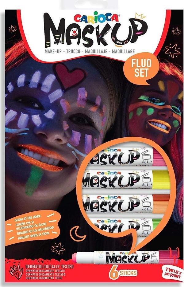 Carioca Mask Up Yüz Boyası Neon Fosforlu 6 Renk Yüz Boyası 6 Gram - Image 1