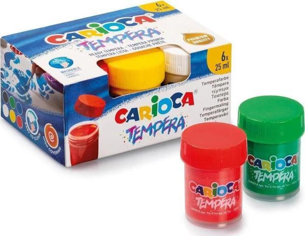 Carioca Tempera Suluboya Süper Yıkanabilir 6 Renk 25 ML Suluboya - Image 1