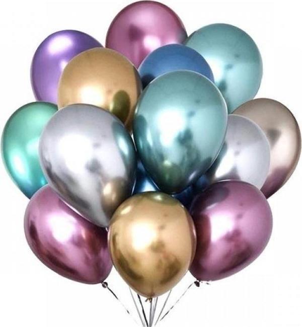 Balonevi 12" Krom Karışık 12 İnç Krom Renk Balon (50 Li Paket) - Image 1