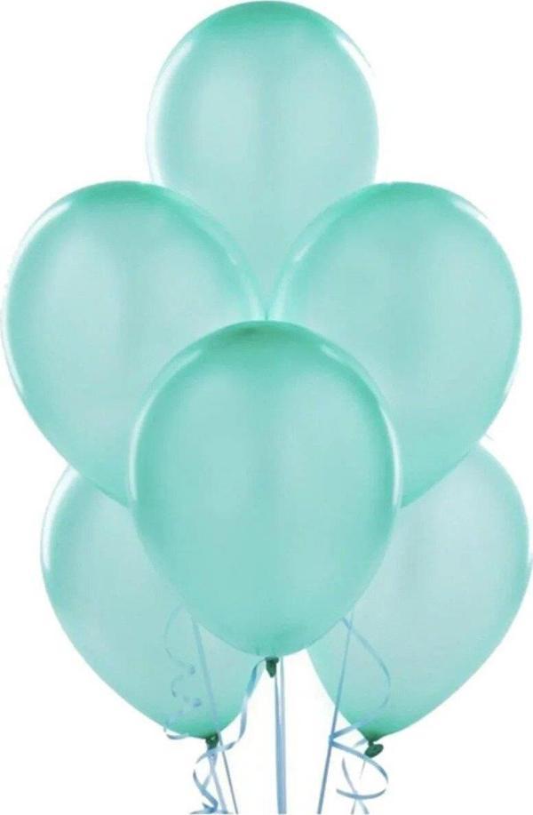 Balonevi Balon 12" Baskı Su Yeşili 12 İnç Balon (100 Lü Paket) - Image 1