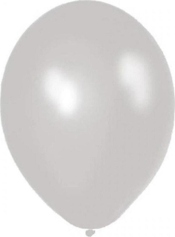 Balonevi Metalik Beyaz 12 İnc Metalik Beyaz Balon (100 Lü Paket) - Image 1