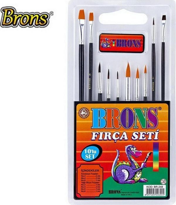 Brons Fırça Seti Sulu Boya Ve Yağlı Boya 10 LU - Image 1