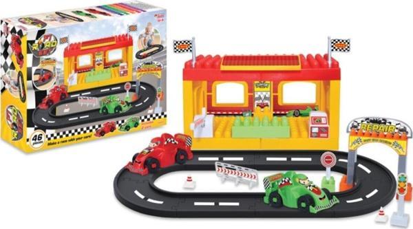 Dede Yollu F1 Yarış İstasyonu 46 Parça Eğitici Lego Seti - Image 1