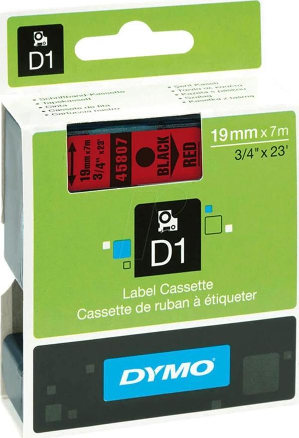 Dymo D1 Şerit 19 Mm x 7 Metre Kırmızı/ Siyah D1 Şerit Etiket Yedeği - Image 1