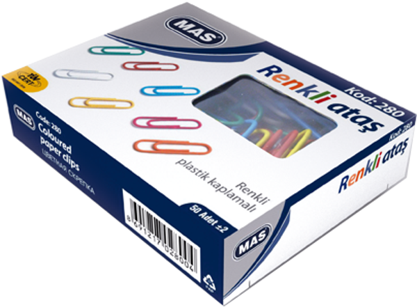Mas Renkli Ataş Pvc Kaplı 28 mm Renkli Ataş - Image 1