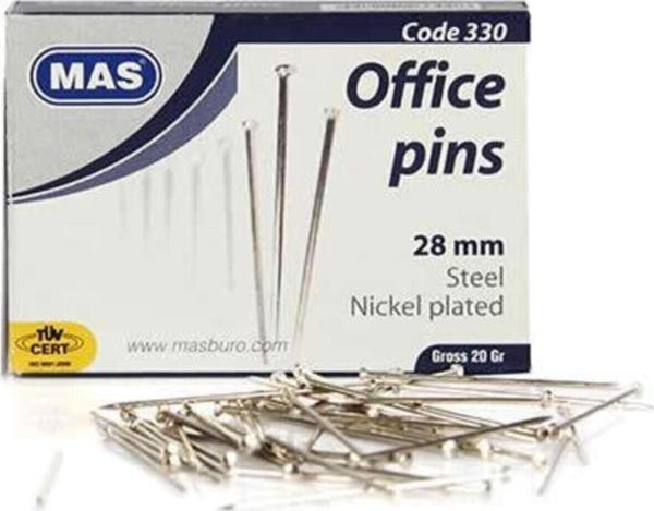 Mas Toplu İğne Nikel 28 MM 20 Gram Toplu İğne - Image 1