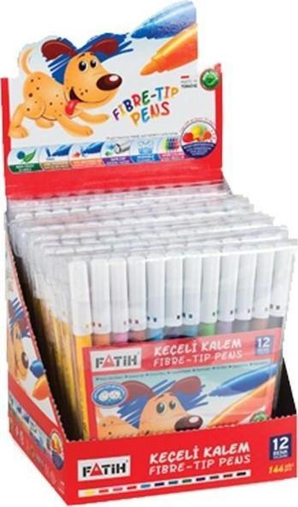 Fatih Keçeli Boya Kalemi 12 Renk Keçeli Boya (1 Kutu 12 Adet) - Image 1