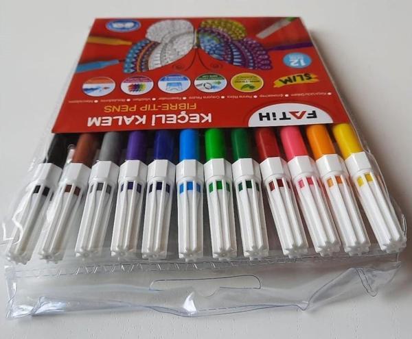 Fatih Keçeli Kalem Slim 12 Renk Keçeli Boya Kalemi - Image 1