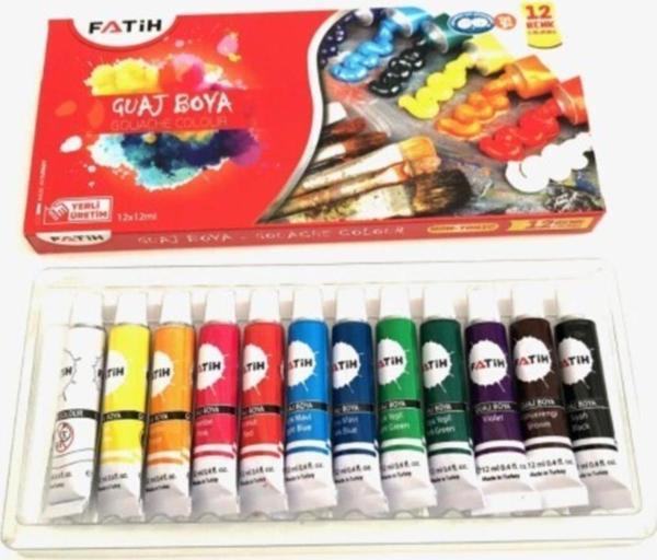 Fatih Tüplü Guaj Boya 12ML x 12 Renk - Image 1