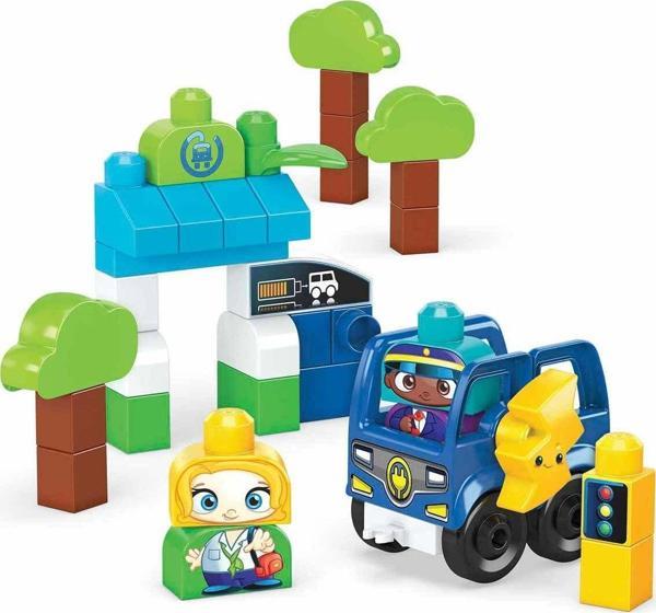 Mega Bloks Doğa Dostu Otobüs Seti Yürüme Çağındaki Çocuklar İçin Yapı Oyuncakları 36 Parça - Image 1