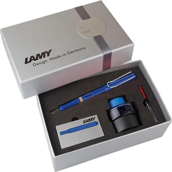 Lamy Dolma Kalem Seti Safari M Uç Özel Kutulu Mavi Kalem Seti - Image 1