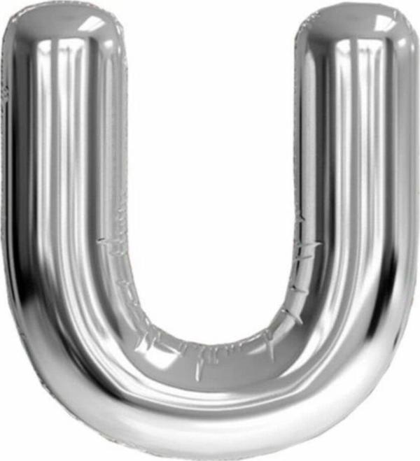 Nedi Folyo Balon 100 cm Harf Şişirilmemiş Gümüş (u Harfi) - Image 1