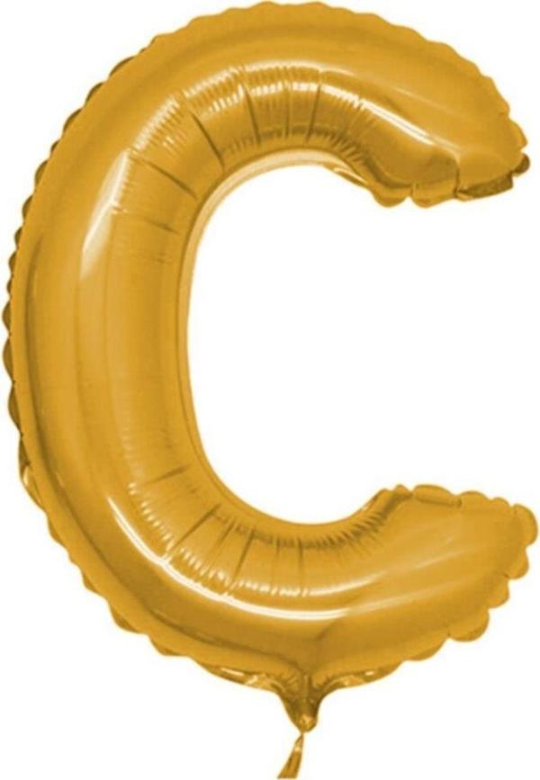 Nedi Folyo Balon 100 Cm Harf Şişirilmemiş Altın (C Harfi) - Image 1
