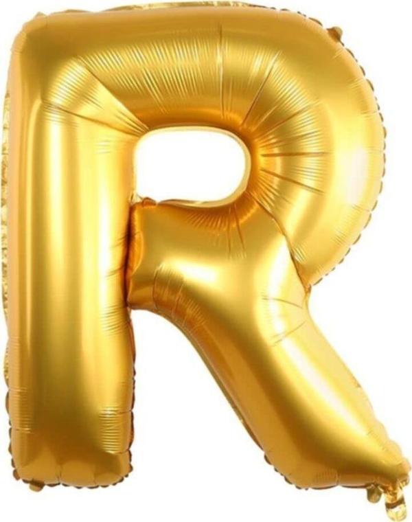 Nedi Folyo Balon 100 Cm Harf Şişirilmemiş Altın (R Harfi) - Image 1