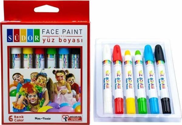 Südor Yüz Boyası 6 Renk Kalem Yüz Boyası - Image 1