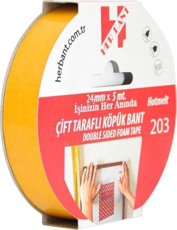 Her Bant Çift Taraflı Köpük Bant Askılı 24 MM x 5 Metre - Image 1