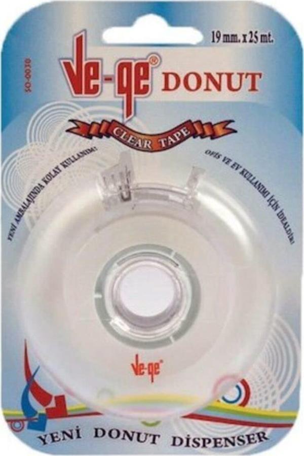 Ve-Ge Selefon Bant Donut Bant Makinelı 19x25 Şeffaf - Image 1