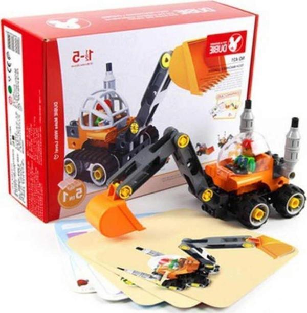Wange 38 Parça Dubie İnşaat Araçları 5 in 1 Lego - Image 1