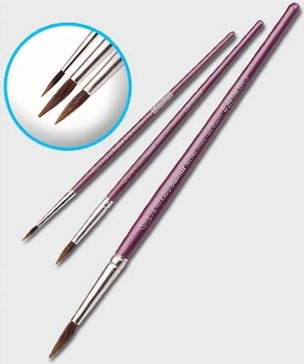 Samur Fırça Sulu Boya Extra Kalem Midilli Kıl No:07 (12 Li Paket) - Image 1