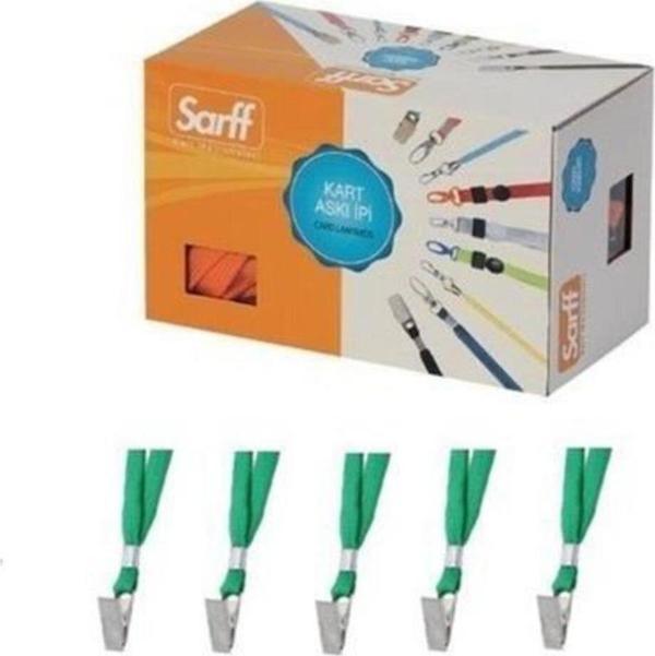 Sarff Kart Askı İpi Metal Klipsli Fıstık Yeşili 50 Li (1 Paket 50 Adet) - Image 1