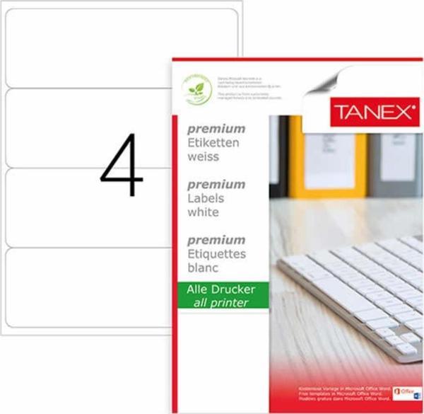 Tanex Lazer Etiket 100 Yaprak 192 x 59 Mm Lazer Yazıcı Etiketi - Image 1
