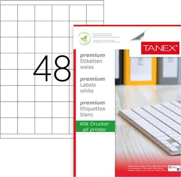 Tanex Lazer Etiket 100 Yaprak 35 x 35 Mm Lazer Yazıcı Etiketi - Image 1