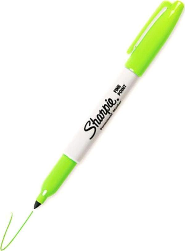 Sharpie Permanent Markör Kalem Fine Yuvarlak Uçlu Limon Yeşil (12 Li Kutu) - Image 1
