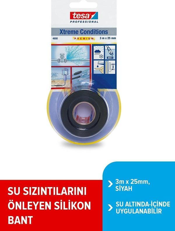 Tesa Silikon Tamir ve Koruma Bandı Siyah 3 Metre x 25 MM 04600 - Image 1