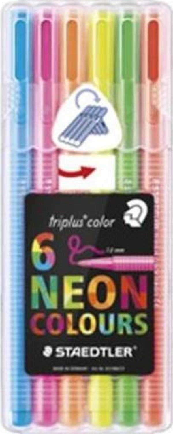 Staedtler Keçeli Boya Kalemi Trıplus Color Üçgen 6 Renk Üçgen Keçeli Kalem - Image 1