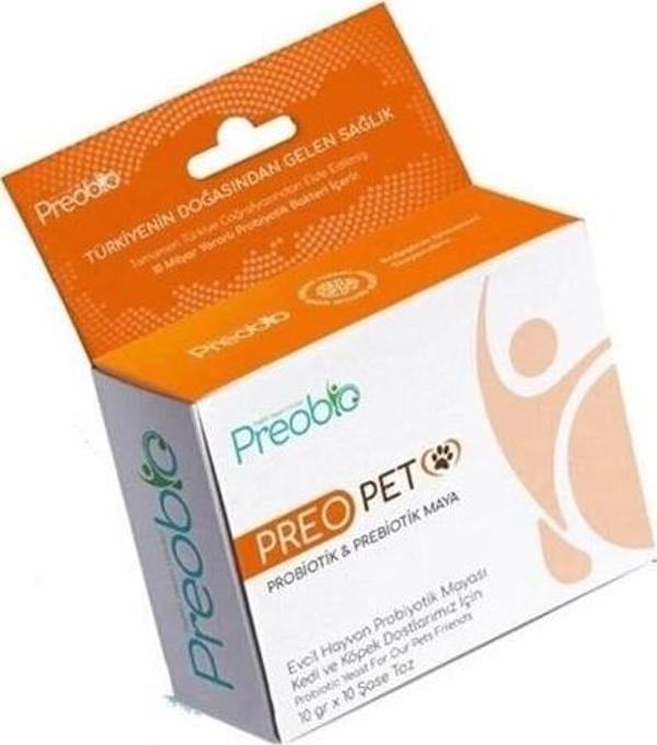 Preobio Pet Kedi Köpek ve Evcil Hayvan Toz Probiyotik Takviyesi 10x10 Gr - Image 1