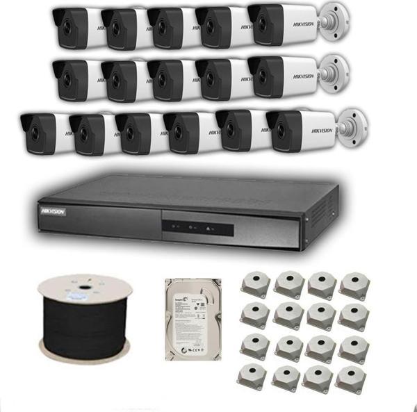 Hikvision 2mp Mikrofonlu 16 Kameralı 4TB Disk Tak Çalıştır Hazır IP Kamera Seti - Image 1