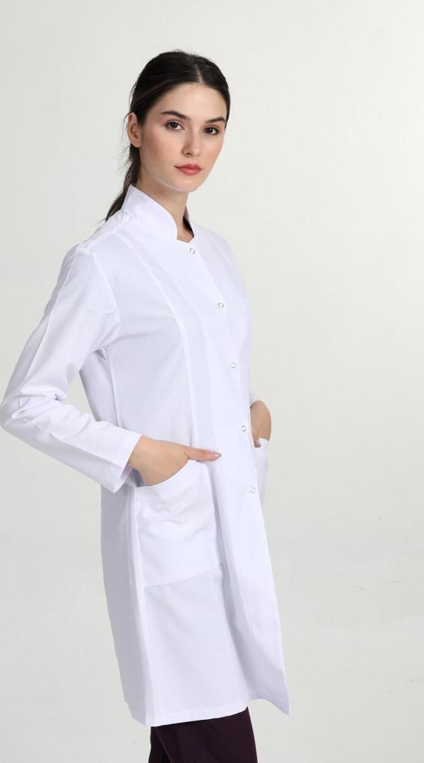 Başak Kadın Önlük  Hakim Yaka Doktor Hemşire Öğretmen Eczacı Önlüğü (Ayş-1402) - Image 1
