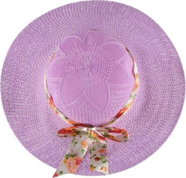 Kardelen Butik Denizli Panama Kadın Plaj Şapkası ( Merserize ) ( Lila ) - Image 1