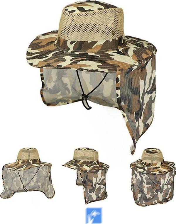 Kardelen Butik Denizli Rüzgar Geçirmez Kamuflaj Dağcı Şapka   ( 56-58 Cm ) - Image 1