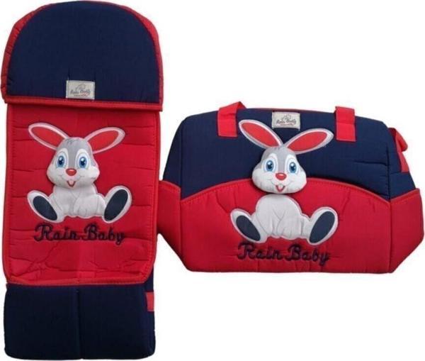 Rain Baby Kırmızı Anne Bebek Bakım Çantası Taşıma Çantası Seti Portbebe Kırmızı - Image 1