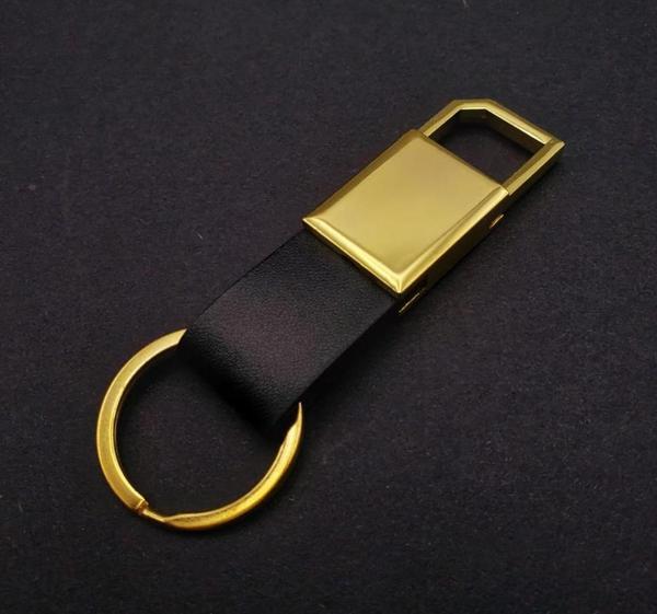 Metal Deri Anahtarlık Siyah Gold - Image 1