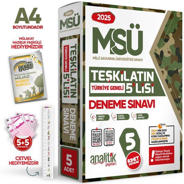 2025 MSÜ Teşkilatın 5lisi Özgün Deneme Paketi Yeni Nesil Türkiye Geneli Çözümlü Analitik Yayınları - Karakutu Yayınları - Image 1