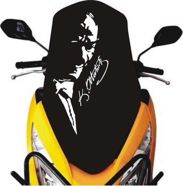 Atatürk Tasarımlı Yeni Motosiklet Sticker 29*16 Cm - Image 1