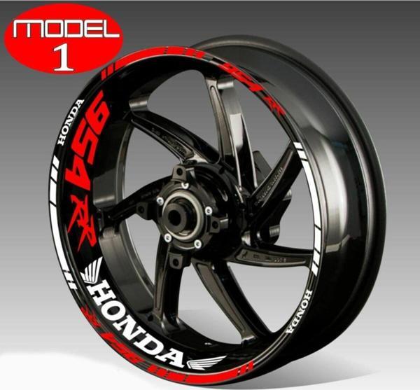 Yeni Motosiklet Jant Şeridi 954Rr Honda Uyumlu Beyaz-Kırmızı Sağ-Sol/Ön-Arka - Image 1