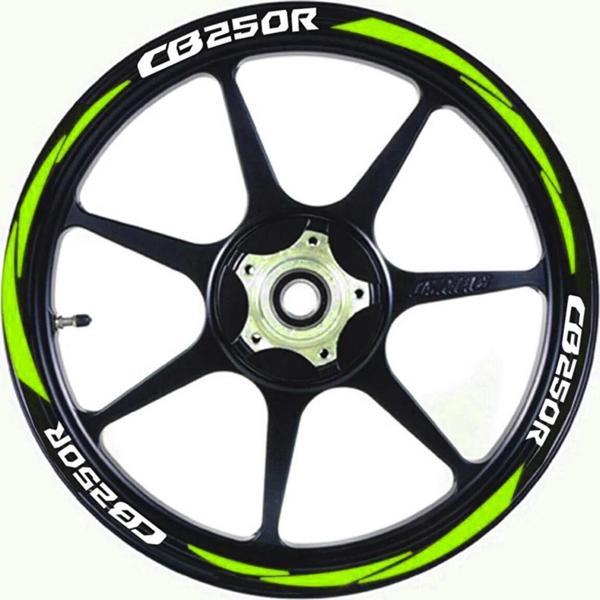 Yeni Motosiklet Jant Şeridi Cb250R Uyumlu Beyaz-Fıstık Yeşili (Neon) Sağ-Sol/Ön-Arka - Image 1