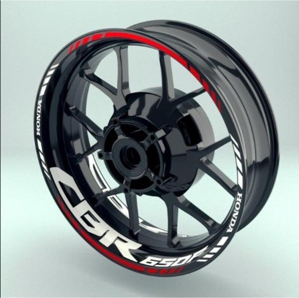 Yeni Motosiklet Jant Şeridi Cbr650F Uyumlu Beyaz-Kırmızı Sağ-Sol/Ön-Arka - Image 1