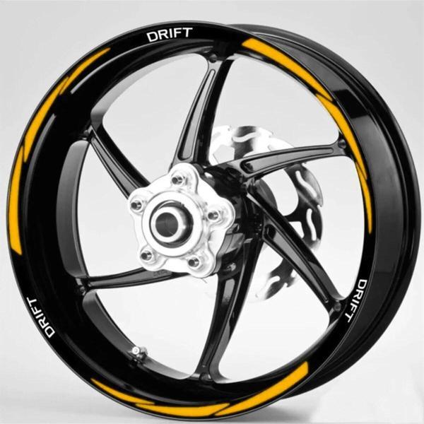 Yeni Motosiklet Jant Şeridi Drift Uyumlu Beyaz-Turuncu Sağ-Sol/Ön-Arka - Image 1
