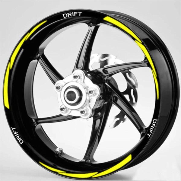 Yeni Motosiklet Jant Şeridi Sarı Mondial Beyaz Drift Uyumlu Yazılı Sağ-Sol/Ön-Arka - Image 1